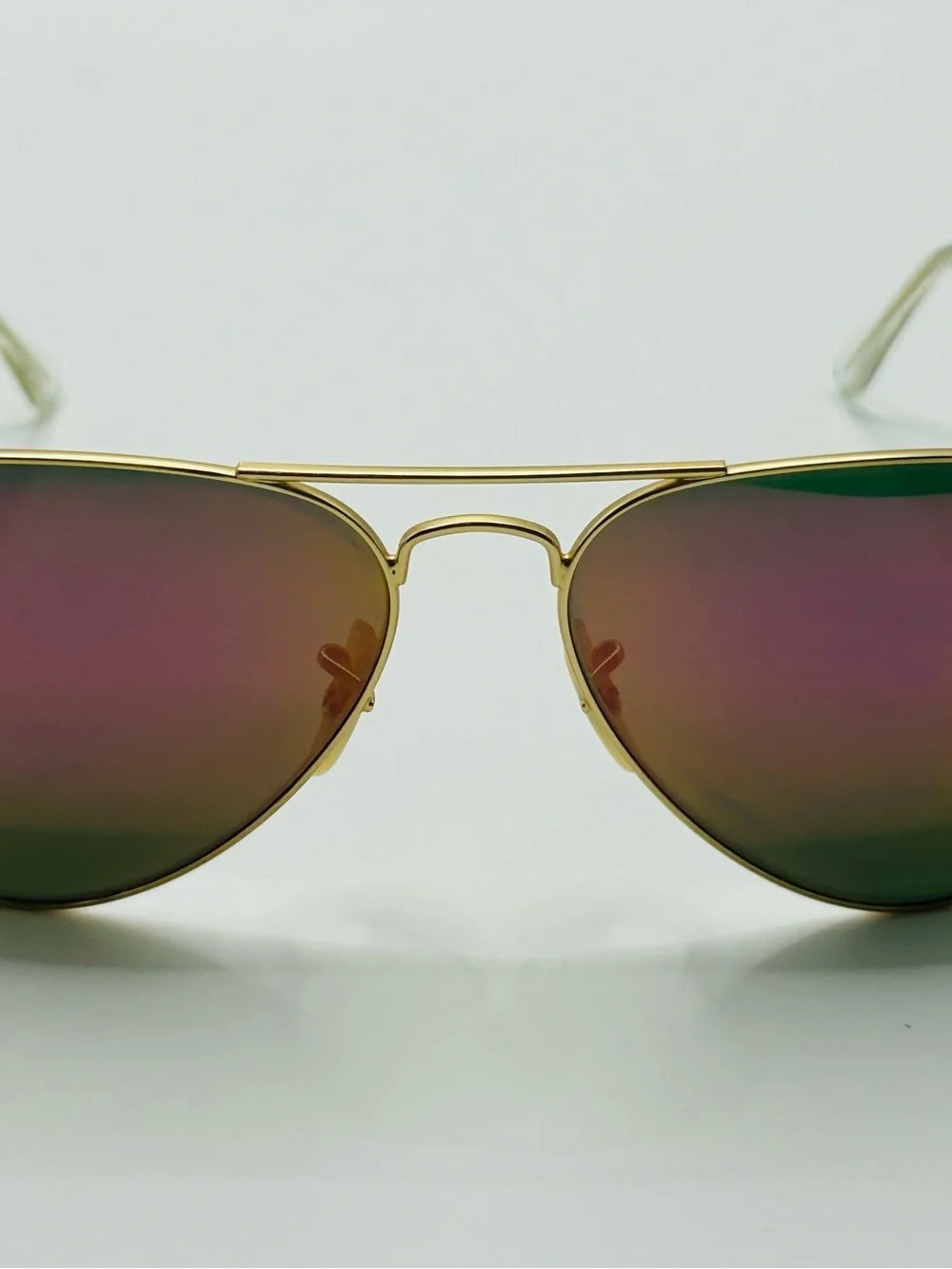 Ray-Ban RB3025 Gold Frame with Green Gradient Lenses Aviator Sunglasses